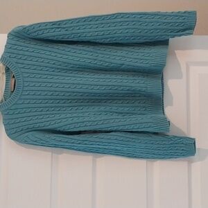 cotton cable knit sweater.